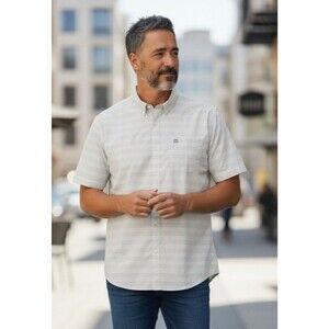 HUK mens performance short sleeve button shirt XL nautical athleisure gorpcore